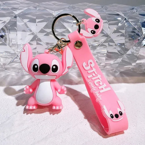 Lilo & Stitch Toys Keychian Anime Stitch Pendant Keychain Sweet Pink